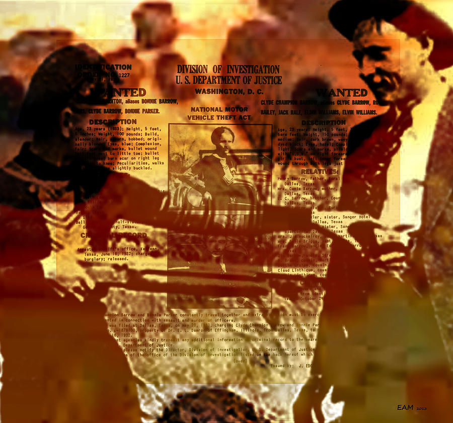 Abstract Digital Art - Bonnie and Clyde by Elizabeth McTaggart