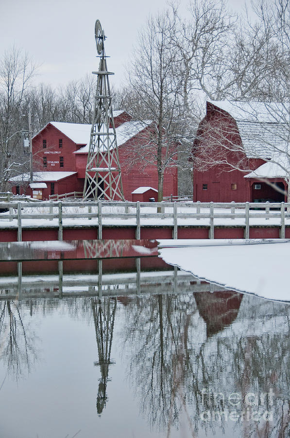 Bonneyville Mill Winter Photograph by David Arment
