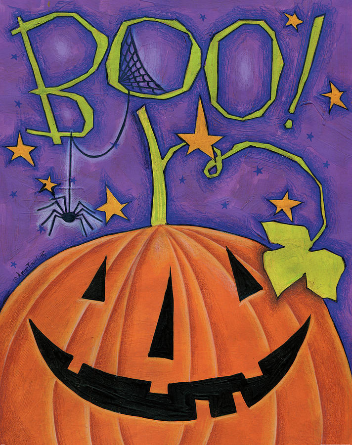 Halloween Painting - Boo by Anne Tavoletti