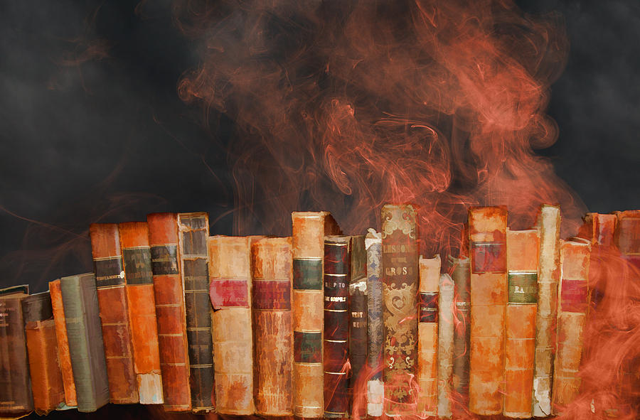 burning book art