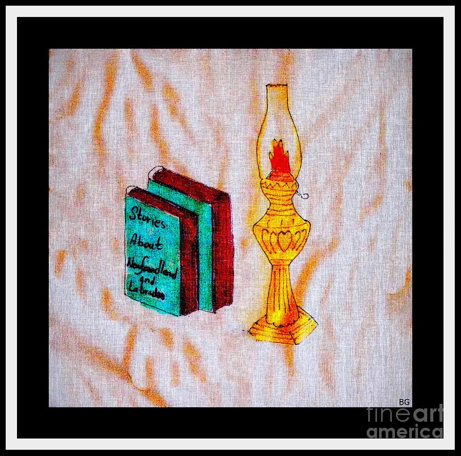 Books and a Kerosene Lamp Digital Art by Barbara A Griffin Pixels