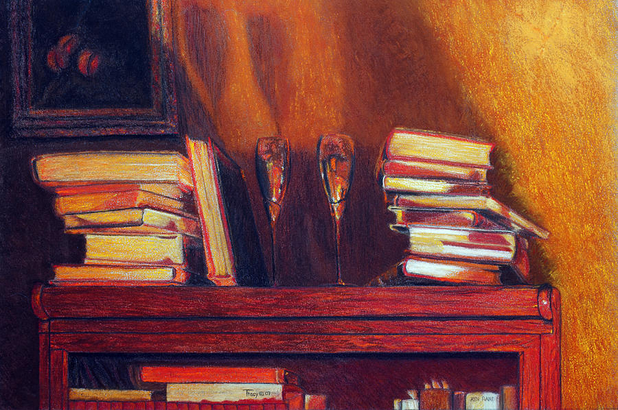 Book Pastel - Books at Daybreak by Robert Tracy
