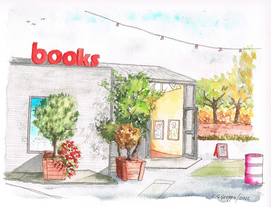 Books Store in Bergamot Station - Santa Monica - California Painting by Carlos G Groppa