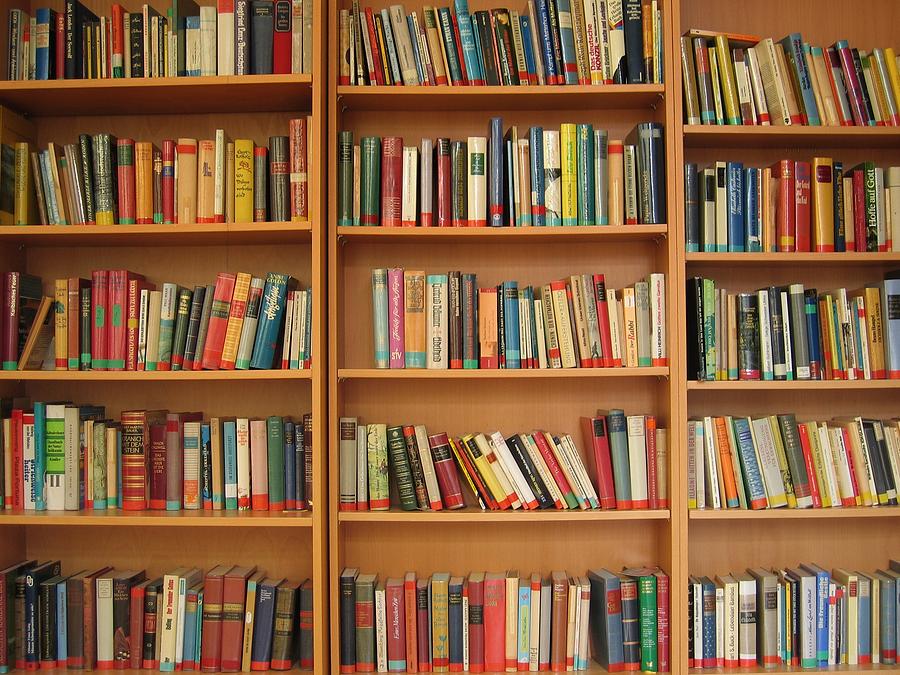 Bookshelf Background Photograph By Tilen Hrovatic