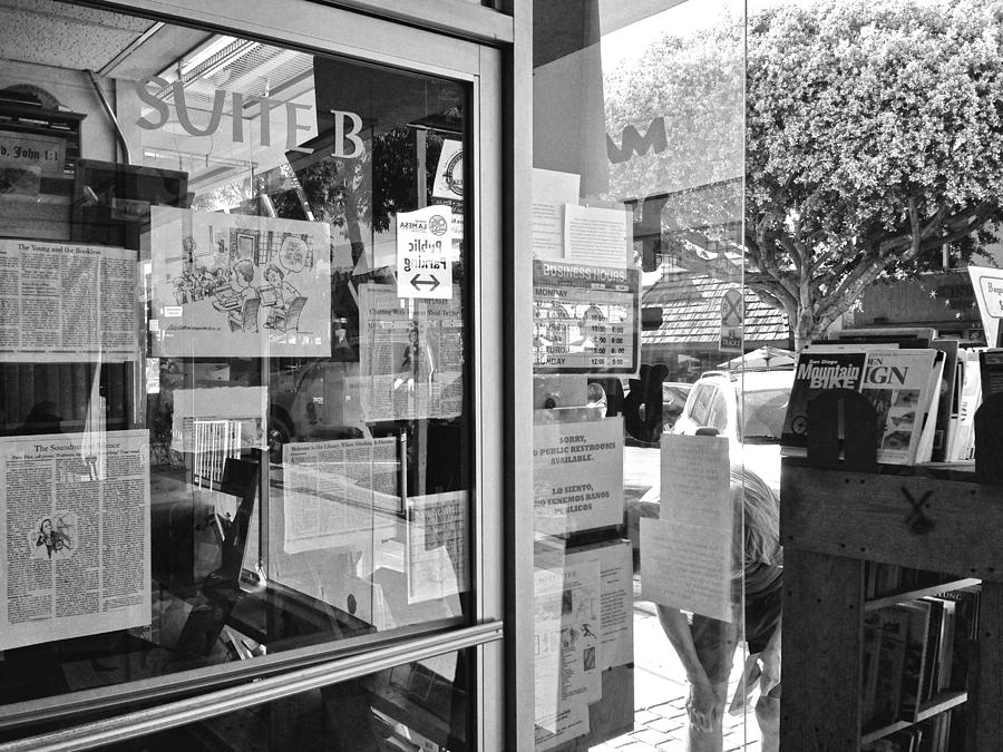 Black And White Photograph - Bookstore Window by John Castell