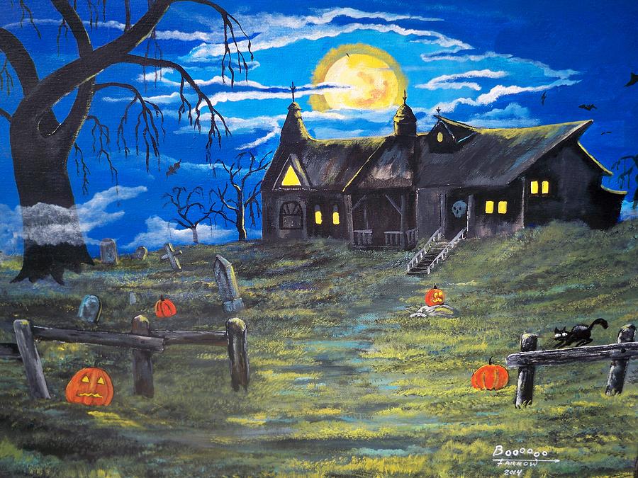 Halloween Painting - Boooooo by Dave Farrow