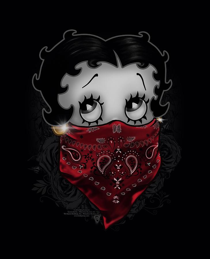 Betty Boop Digital Art - Boop - Bandana And Roses by Brand A