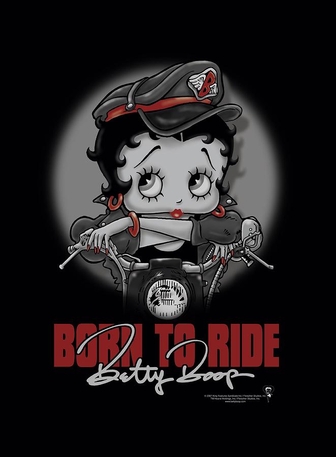 Betty Boop Digital Art - Boop - Born To Ride by Brand A.