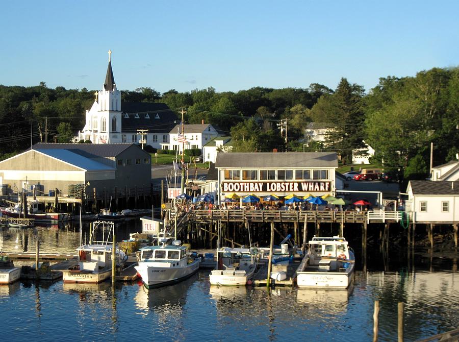 Boat Photograph - Boothbay Lobster Wharf Maine by Patricia E Sundik