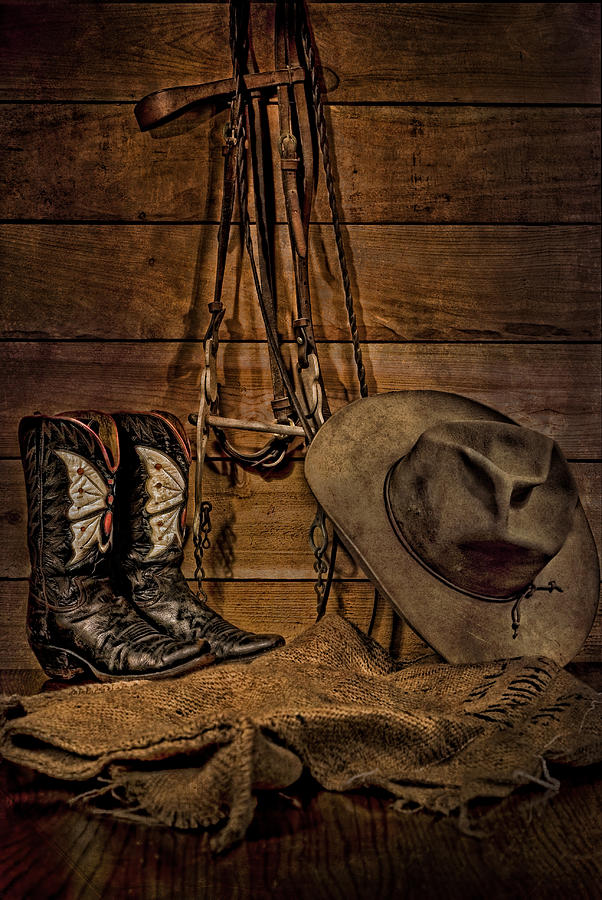 Still Life Photograph - Boots and Bridle by Leah McDaniel