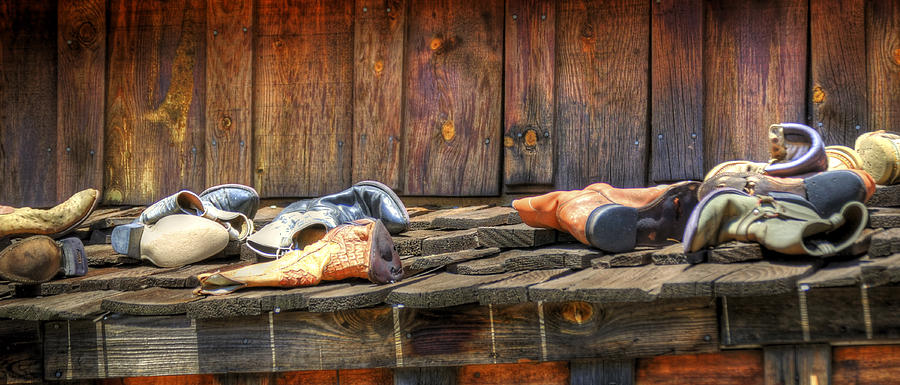 Boots At Rest 21852 Photograph by Jerry Sodorff