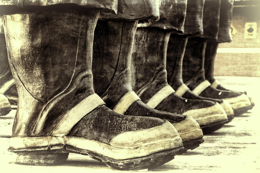 Boots on the Ground Monotone Photograph by Joan Carroll