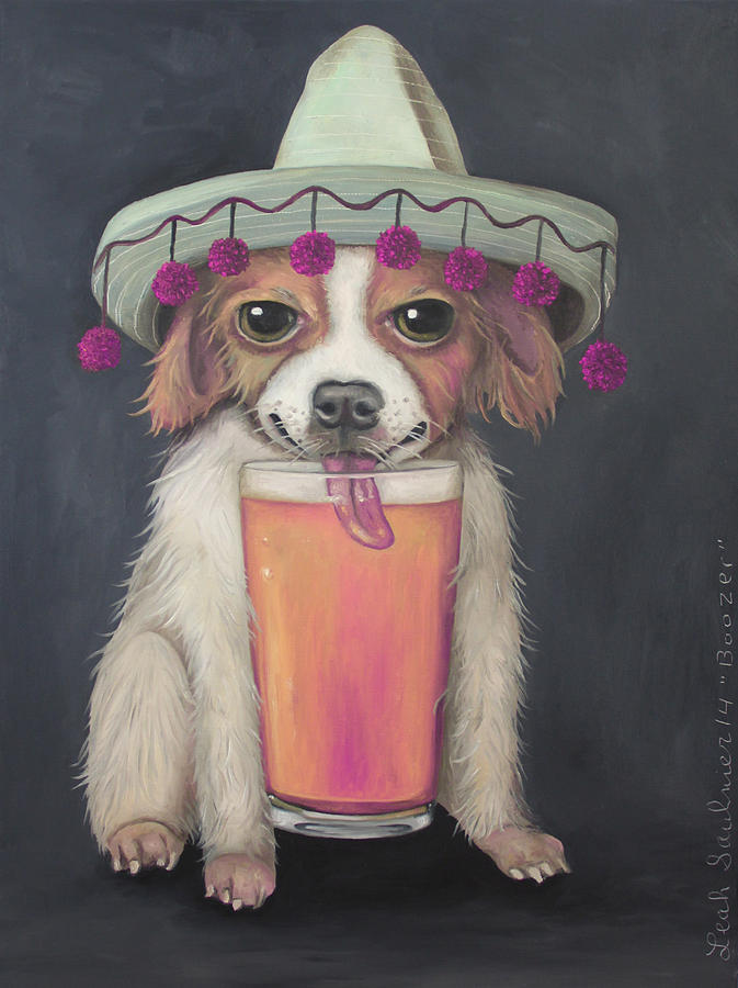 Beer Painting - Boozer edit 2 by Leah Saulnier The Painting Maniac