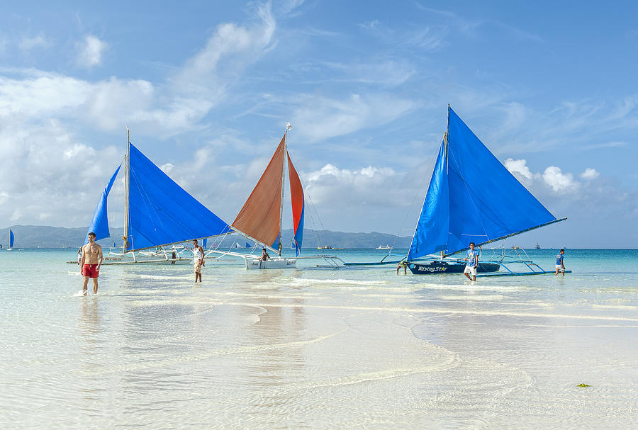 Boracay Beach Sailboats Photograph by Paul W Sharpe Aka Wizard of Wonders