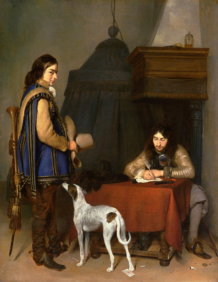 Borch Officer Writing, C1658-59 Painting by Granger