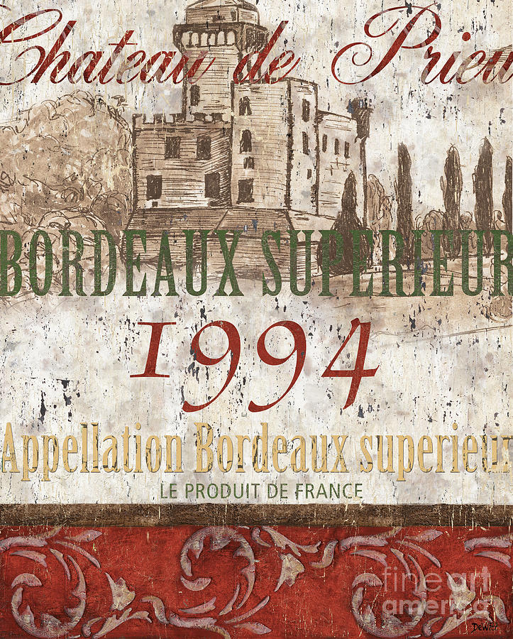 Wine Painting - Bordeaux Blanc Label 2 by Debbie DeWitt