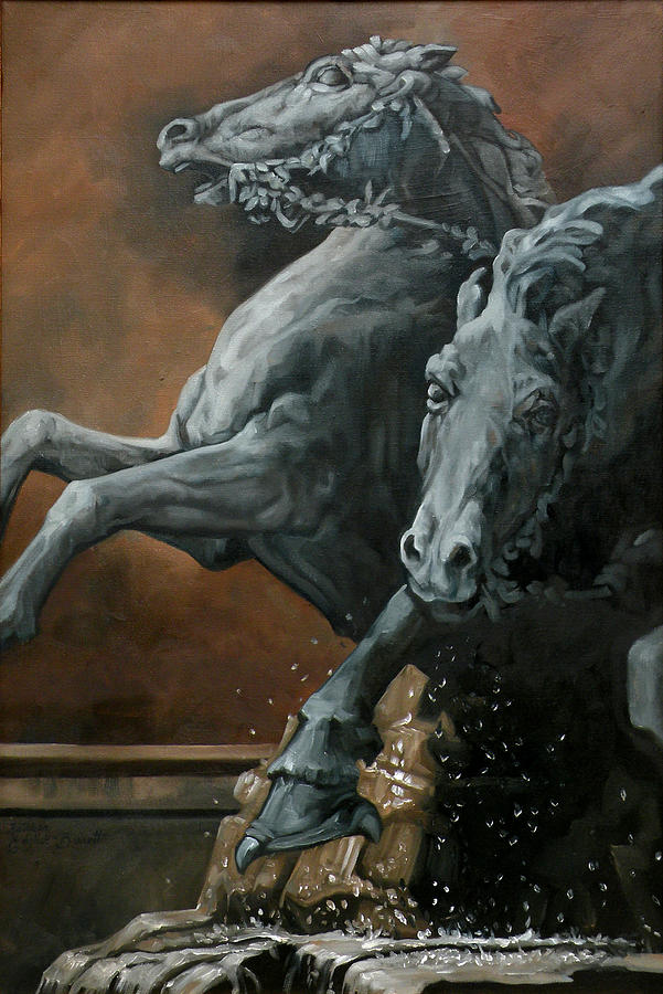Horse Painting - Bordeaux Chariot I by Kathleen English-Barrett