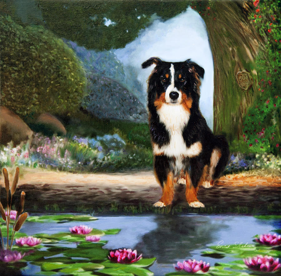 Border Collie Portrait  Painting by Portraits By NC