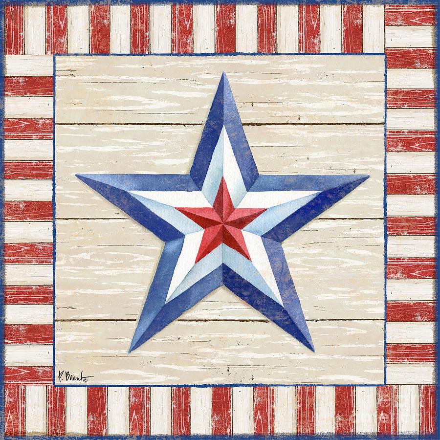 America Painting - Bordered Patriotic Barn Star III by Paul Brent