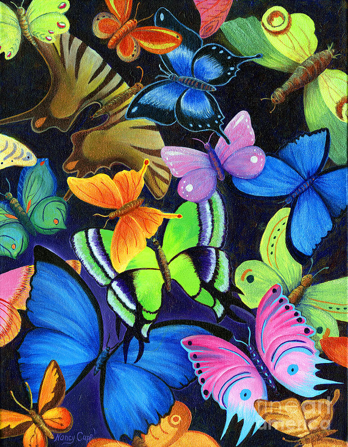 Butterfly Painting - Born Again by Nancy Cupp