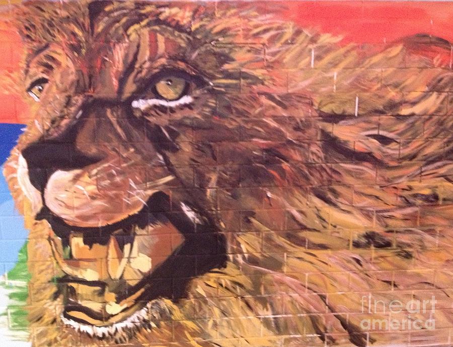 Lion Painting - Born Free by Belinda Low