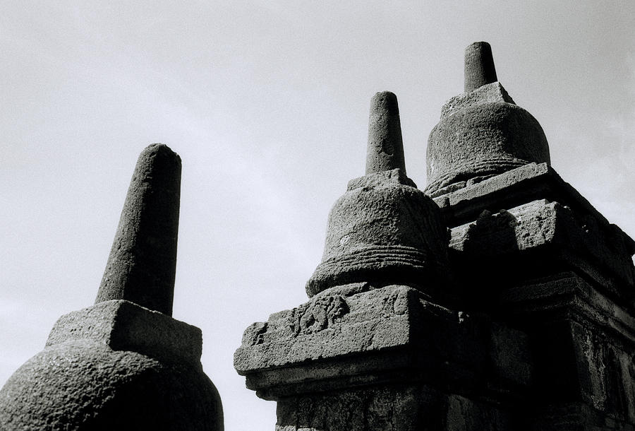Borobudur Three Stupas Photograph by Shaun Higson
