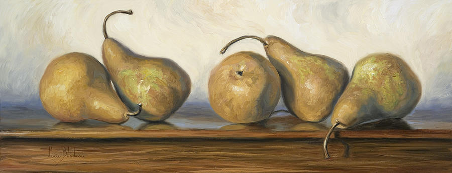 Bosc Pears Painting by Lucie Bilodeau