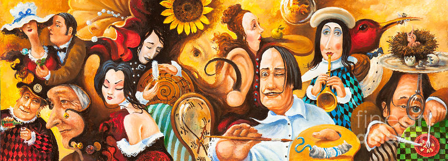 Colourful Painting - Boschs jingles Dalis moustache and Ear of VanGough Make Me Restless by Igor Postash