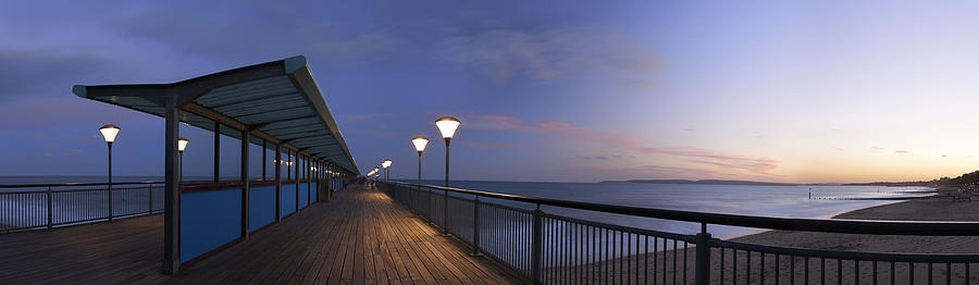 Architecture Photograph - Boscombe Pier at dusk by Adrian Brockwell