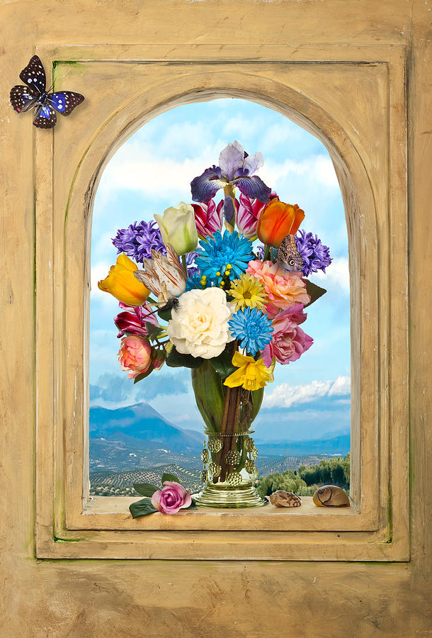 Bosschaert - Flowers in a large roemer Photograph by Levin Rodriguez