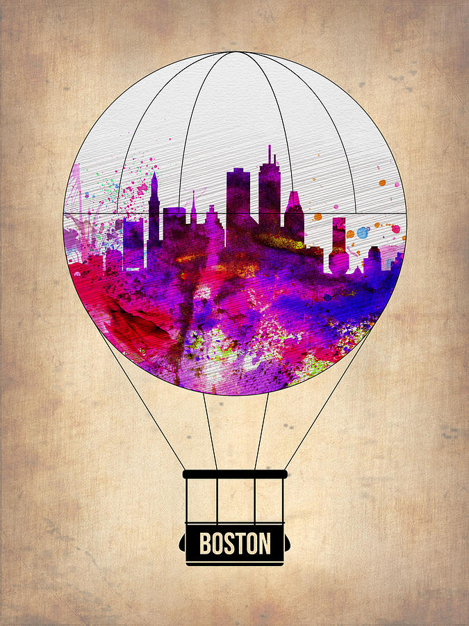 Boston Painting - Boston Air Balloon by Naxart Studio