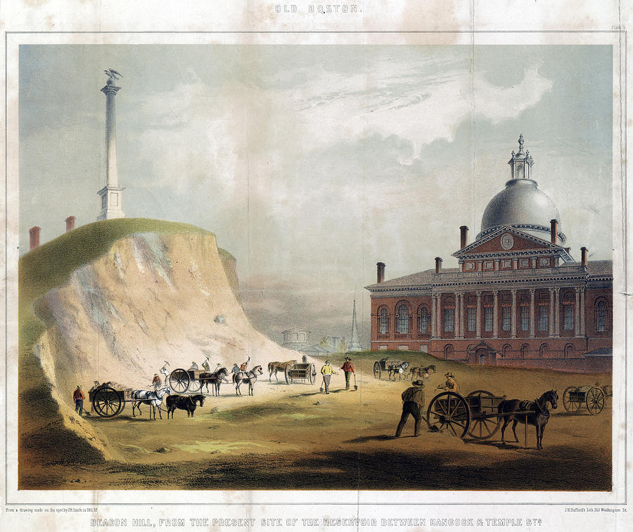 Boston Beacon Hill, 1811 Painting by Granger