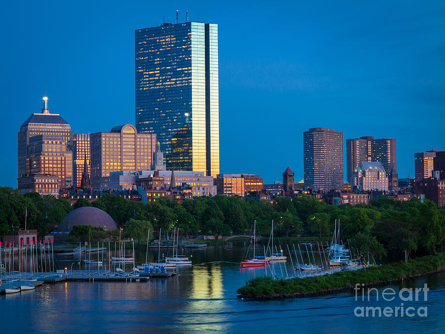 Boston by Night Photograph by Inge Johnsson