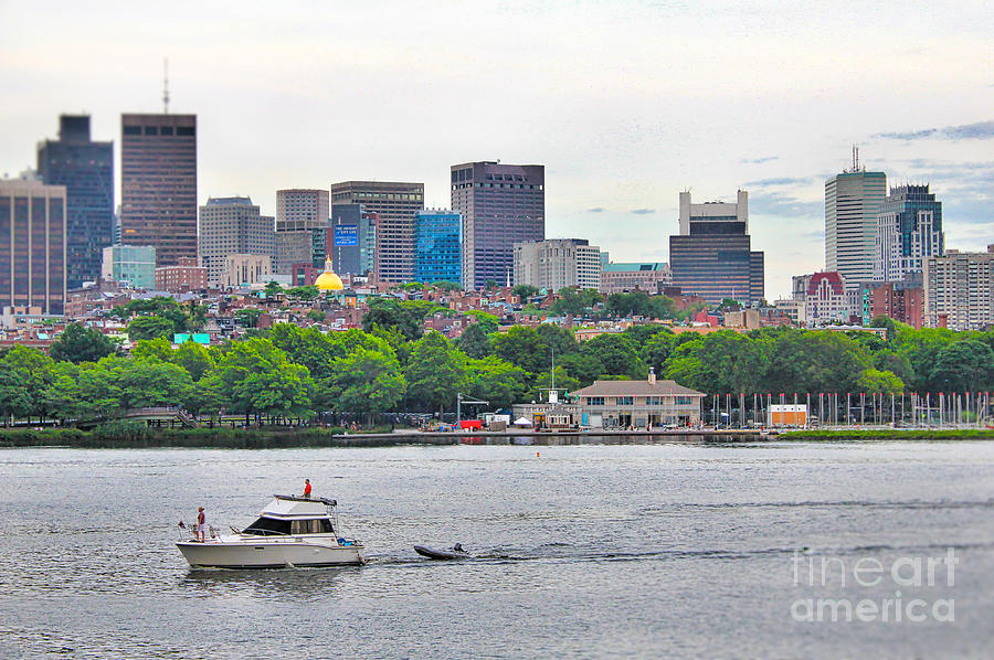 Boston Photograph - Boston City Skyline Across the Charles River by Elizabeth Thomas