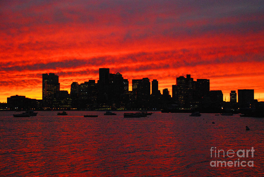 Boston City Sunset Photograph by Richard Gibb