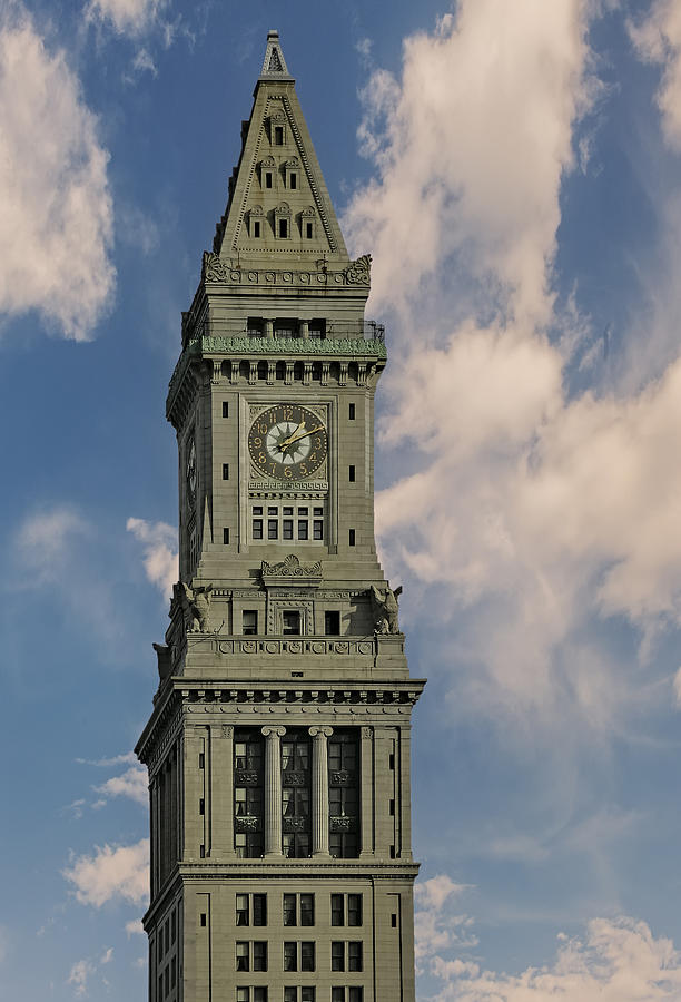 Boston Custom House Clock Tower Photograph by Susan Candelario