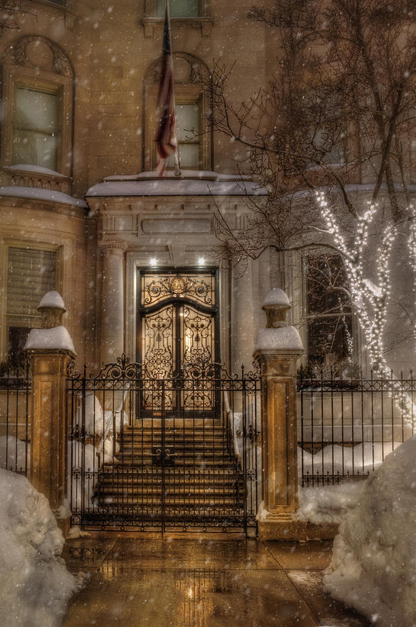 Boston Doorway in Snow - Back Bay Photograph by Joann Vitali