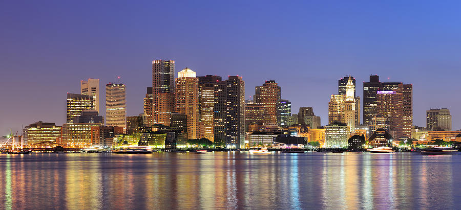 Boston downtown at dusk  Photograph by Songquan Deng