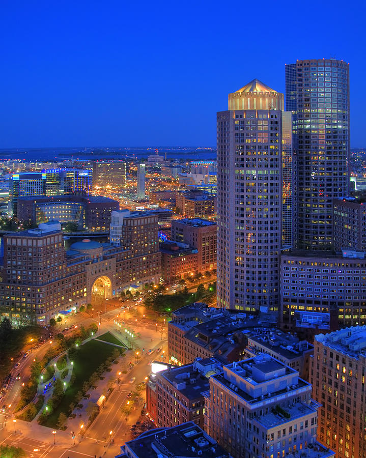 Boston Photograph - Boston Financial District and Seaport District by Joann Vitali