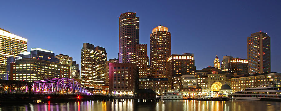 Boston Photograph - Boston Financial District Panoramic Photography by Juergen Roth