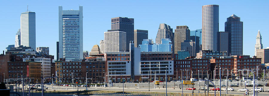 Boston Financial District Panoramic Photograph by Rosemarie Morelli