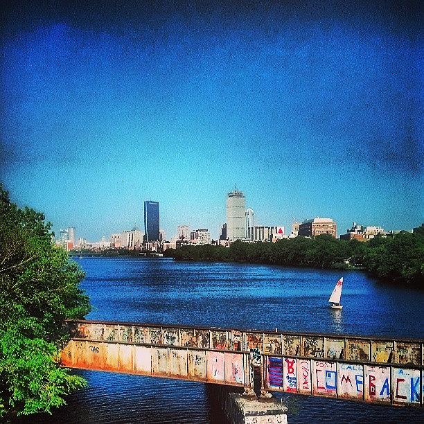 Boston From The Bu Bridge.  My Photograph by James Hamilton