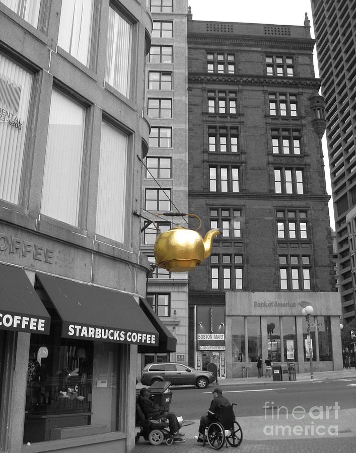 Boston Golden Teapot Photograph by Cheryl Del Toro