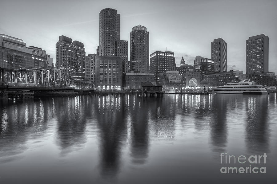 Boston Harbor and Skyline at Twilight II Photograph by Clarence Holmes