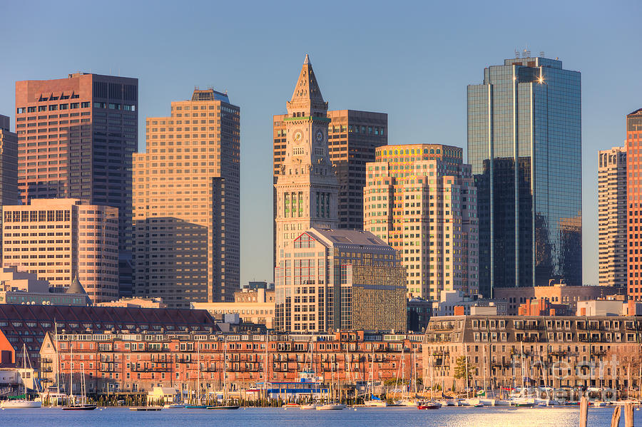 Boston Harbor and Skyline I Photograph by Clarence Holmes