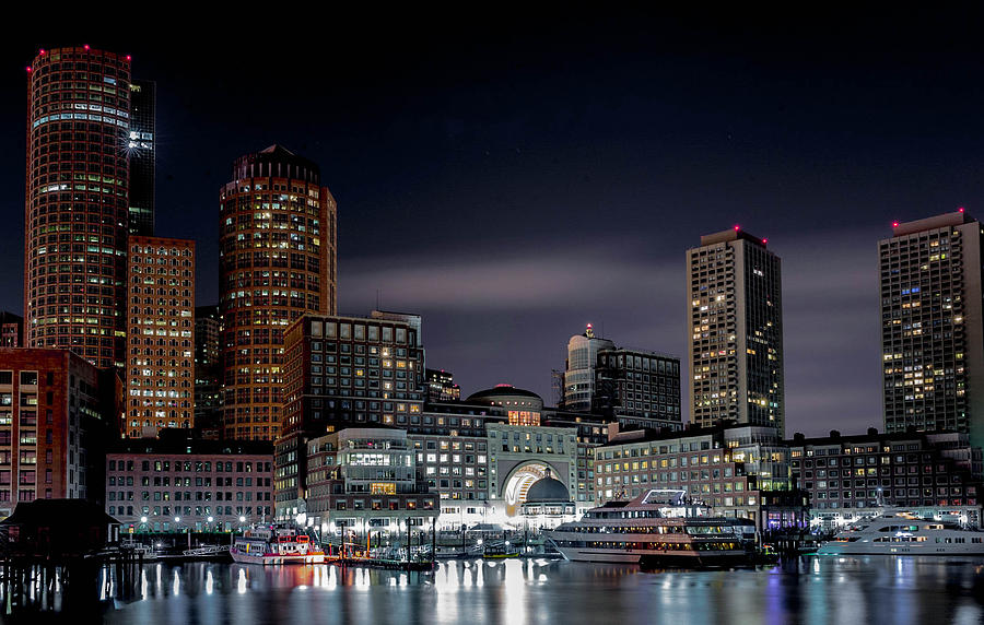 Boston Harbor at Night Photograph by Mauricio Fernandez - Fine Art America