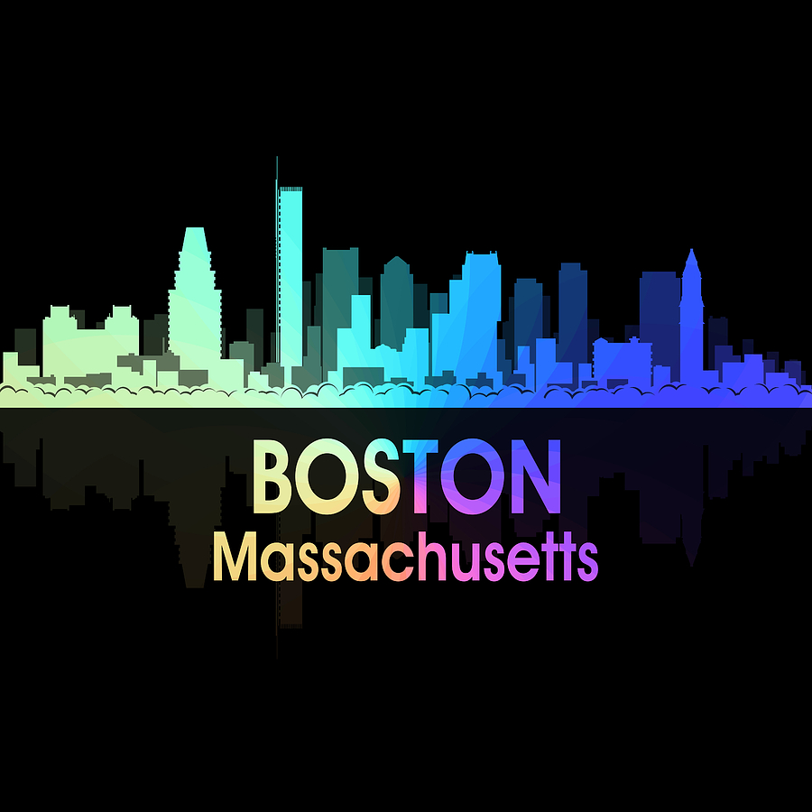 Boston MA 5 Squared Mixed Media by Angelina Tamez