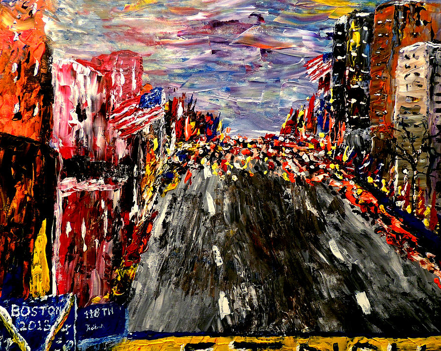 Boston Painting - Boston Marathon  by Mark Moore