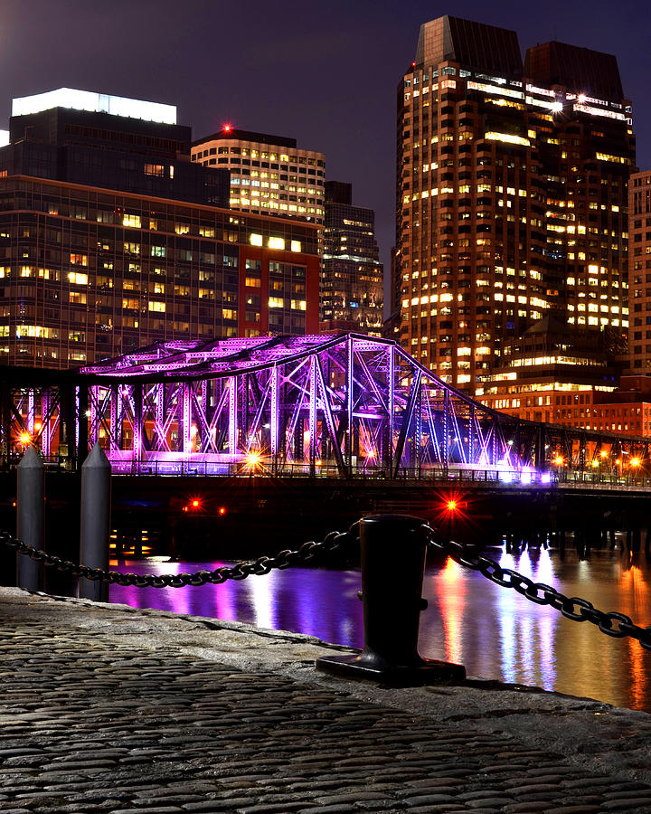 Boston Photograph - Boston Old Northern Avenue Bridge Illuminated by Toby McGuire