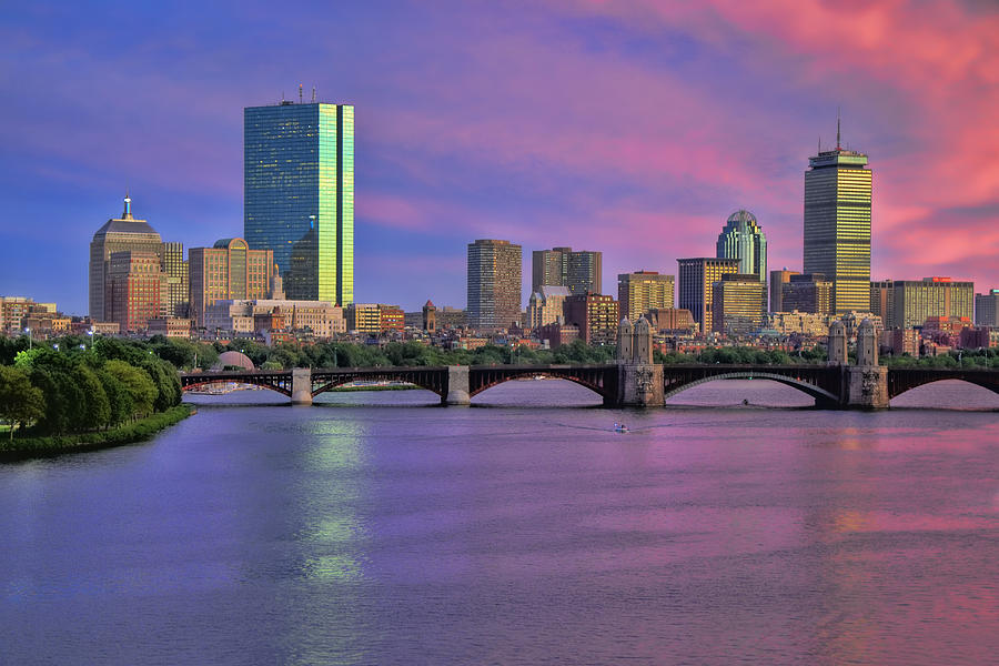 Boston Photograph - Boston Pastel Sunset by Joann Vitali